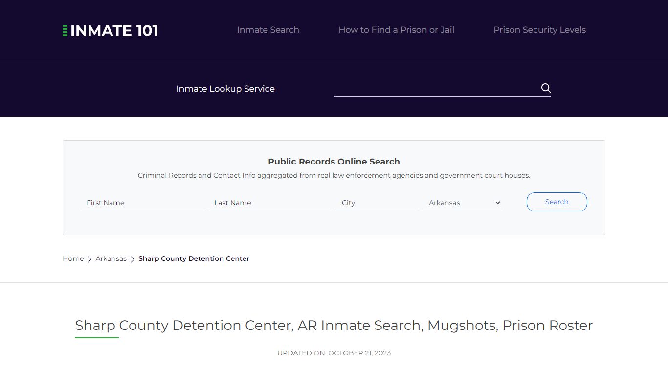 Sharp County Detention Center, AR Inmate Search, Mugshots, Prison Roster